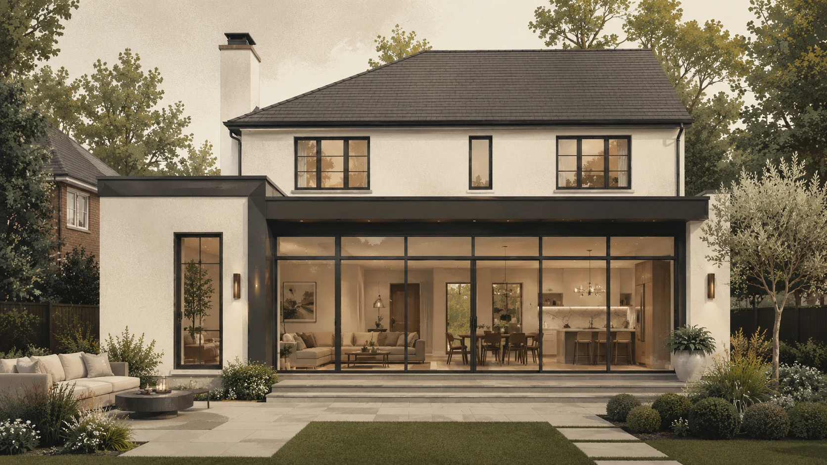 Rear additions can create substantial new living space while strengthening the relationship between the home and the backyard.